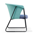 Velvet Fabric Splicing Lounge Chair Restaurant Lounge Chair